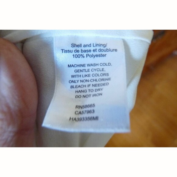 Halogen plisse pleated washable cream ivory chiffon layered elegant tunic top S - Picture 5 of 7